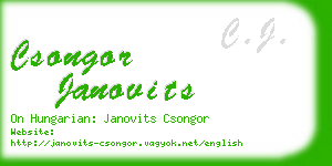 csongor janovits business card